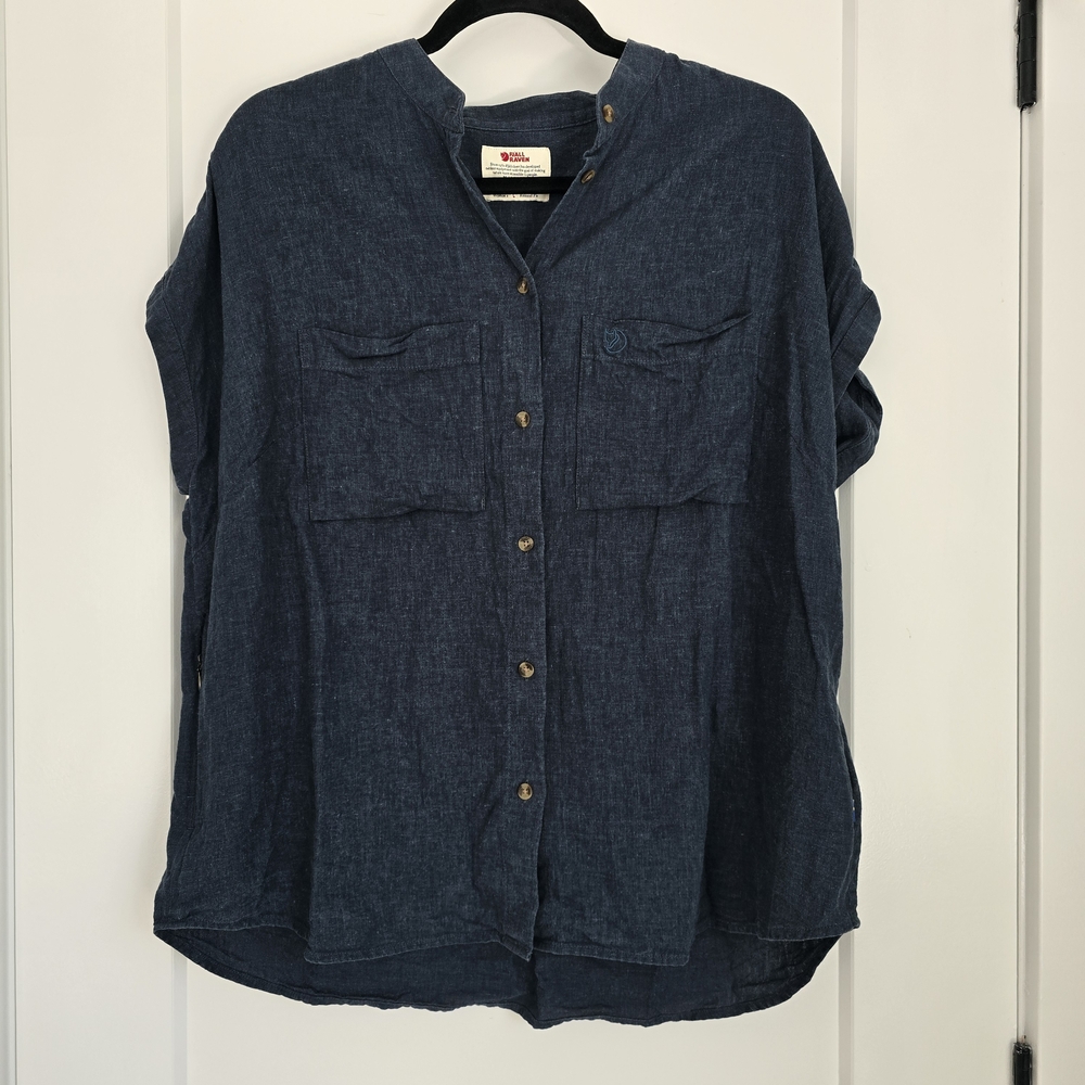 Fjallraven Navy Blue Short Sleeve Button-Up Shirt